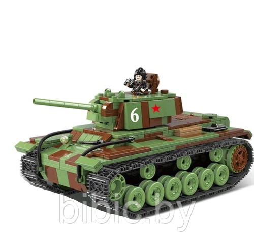 Детский конструктор Военный танк Quanguan КВ-1 100070, военная техника серия аналог лего lego Тяжелый танк - фото 8 - id-p218779976