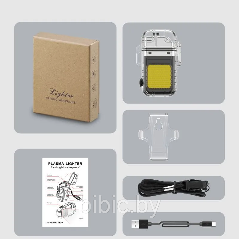 Импульсная USB зажигалка фонарь YYC-0844, светодиодный фонарик для путешествий и отдыха, водонепроницаемая - фото 9 - id-p218779980