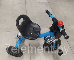 Велосипед детский Малютка трёхколёсный синий с корзинкой и бутылкой для малышей, беговел для самых маленьких