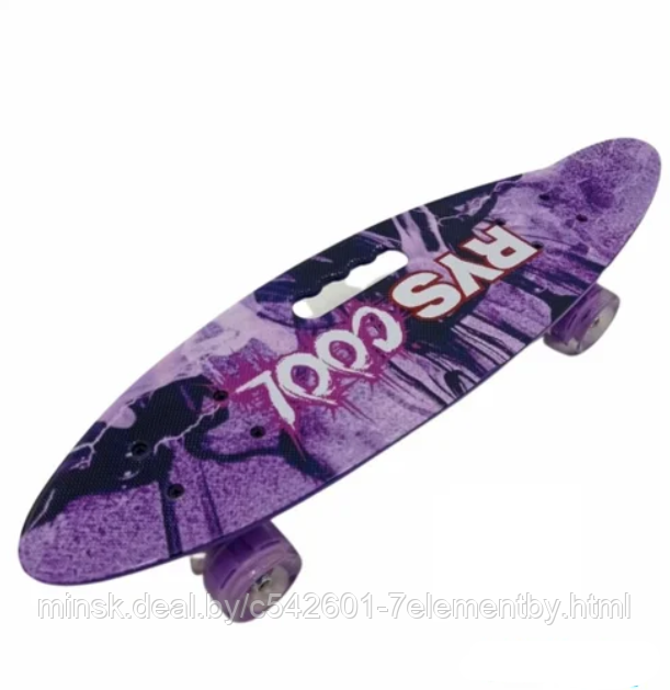 Детский скейт 885 с ручкой и рисунком принтом, пенни борд Penny board скейтборд для мальчиков и девочек принт - фото 2 - id-p218602792