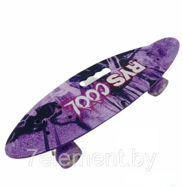 Детский скейт 885 с ручкой и рисунком принтом, пенни борд Penny board скейтборд для мальчиков и девочек принт - фото 1 - id-p218602791