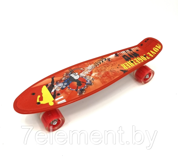 Детский скейт 126 светящиеся колеса граффити, с рисунком принтом, пенни борд Penny board скейтборд для детей - фото 3 - id-p218602800