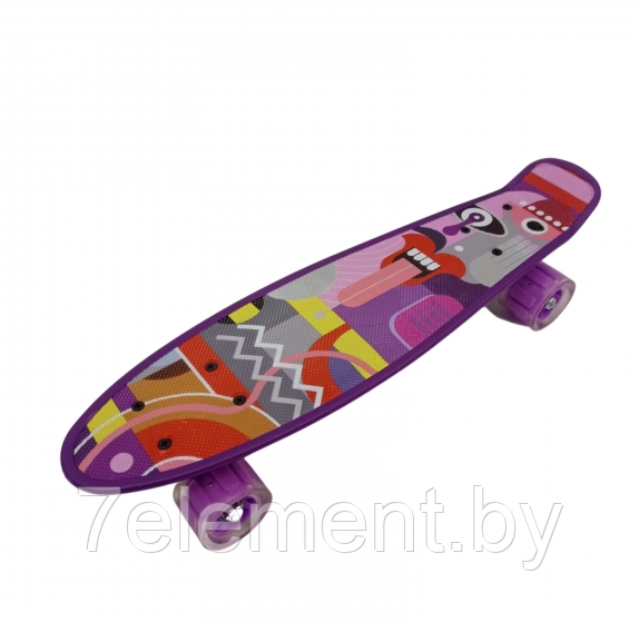 Детский скейт 126 светящиеся колеса граффити, с рисунком принтом, пенни борд Penny board скейтборд для детей - фото 4 - id-p218602800
