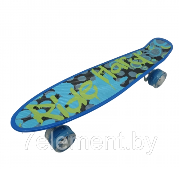 Детский скейт 126 светящиеся колеса граффити, с рисунком принтом, пенни борд Penny board скейтборд для детей - фото 6 - id-p218602804