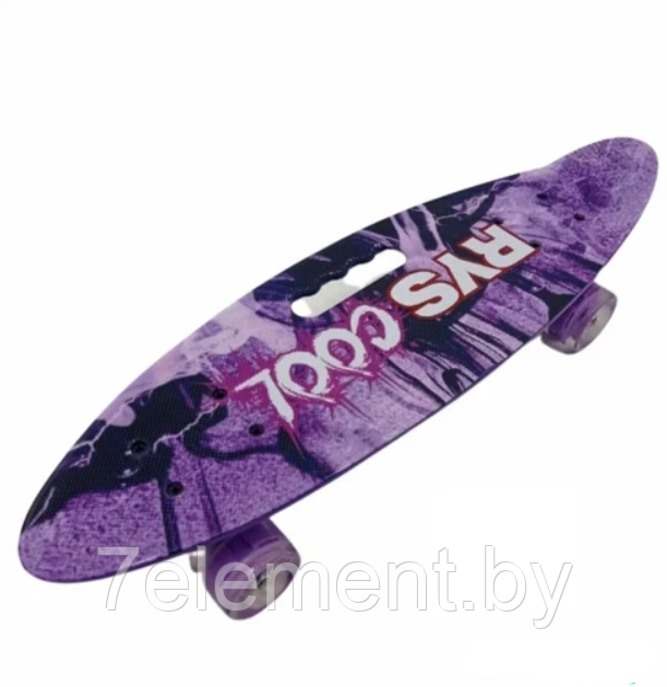 Детский скейт 885 с ручкой и рисунком принтом, пенни борд Penny board скейтборд для мальчиков и девочек принт - фото 4 - id-p218602793