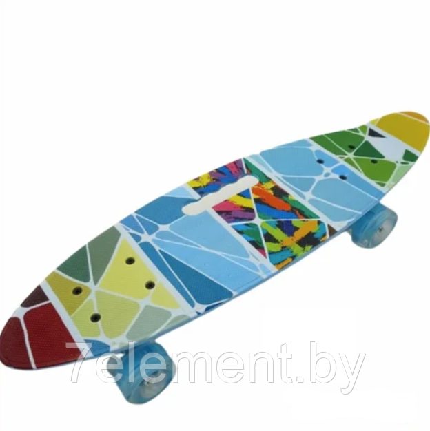 Детский скейт 885 с ручкой и рисунком принтом, пенни борд Penny board скейтборд для мальчиков и девочек принт - фото 7 - id-p218602793