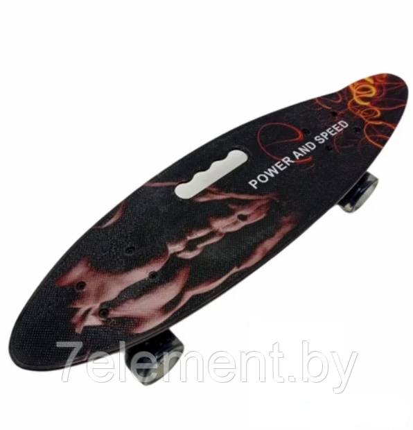Детский скейт 885 с ручкой и рисунком принтом, пенни борд Penny board скейтборд для мальчиков и девочек принт - фото 7 - id-p218602790