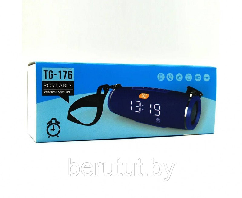 Колонка музыкальная портативная Bluetooth TG-176 с часами и будильником - фото 1 - id-p218780198