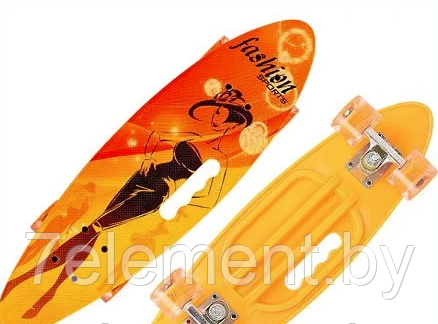 Детский скейт 885 с ручкой и рисунком принтом, пенни борд Penny board скейтборд для мальчиков и девочек принт - фото 2 - id-p218602814