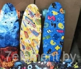 Детский скейт с ручкой и рисунком принтом, пенни борд Penny board скейтборд для мальчиков и девочек принт - фото 3 - id-p218602785