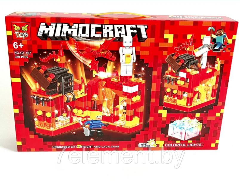 Детский конструктор Minecraft Серая крепость Майнкрафт GT-107 серия my world аналог лего lego 330 деталей - фото 1 - id-p218603756