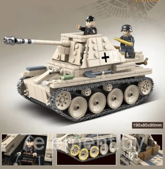 Детский конструктор Военный танк 100083, военная техника серия аналог лего lego Тяжелый танк - фото 1 - id-p218602262