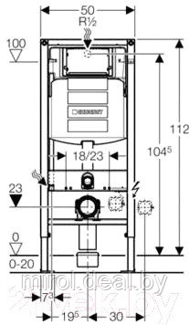 Инсталляция для унитаза Geberit Duofix 111.300.00.5 - фото 2 - id-p218787290