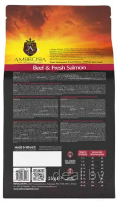 Сухой корм для собак Ambrosia Grain Free для всех пород говядина, лосось / U/ABS2 - фото 3 - id-p218797506