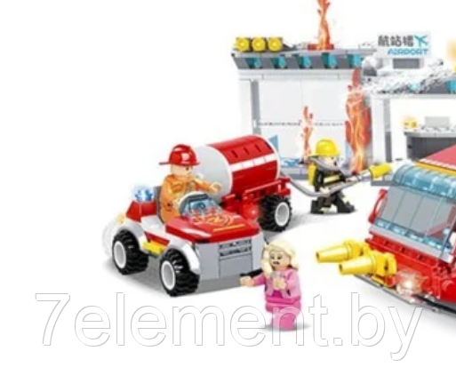 Детский конструктор Пожарная служба охрана станция 0659, серия сити cities пожарные аналог лего lego - фото 3 - id-p218602379