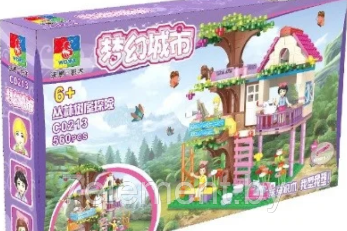 Детский конструктор для девочек Домик на дереве c0213, аналог лего lego дом френдс friends подружки - фото 3 - id-p218602321