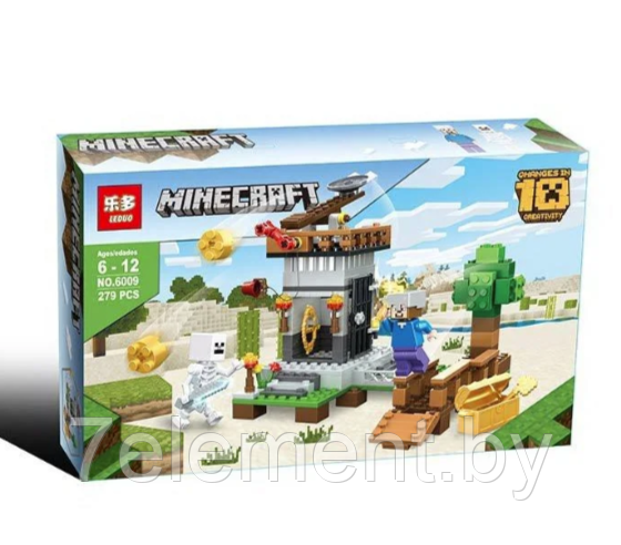 Детский конструктор Minecraft Мини крепость Майнкрафт 6009 серия my world блочный аналог лего lego - фото 1 - id-p218602358