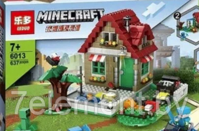 Детский конструктор Minecraft 3 в 1 Майнкрафт 6013 домик серия my world блочный аналог лего lego - фото 3 - id-p218602364
