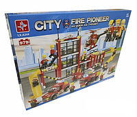 Детский игровой конструктор CITY FIRE "Пожарное депо" A344 , аналог лего lego, игрушка для мальчиков