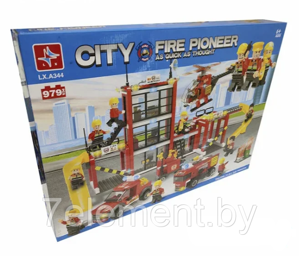 Детский игровой конструктор CITY FIRE "Пожарное депо" A344 , аналог лего lego, игрушка для мальчиков - фото 1 - id-p218603285