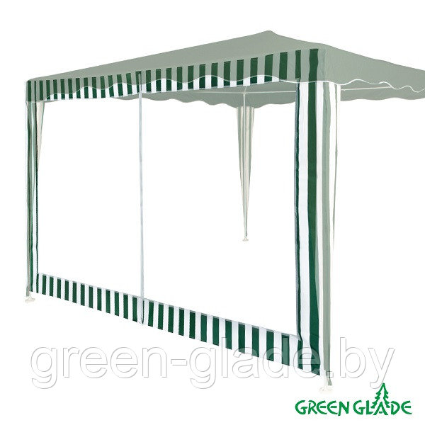 Стенка для садового тента Green Glade 4130 1,95х2,95м полиэстер с москитной сеткой зеленая - фото 3 - id-p1821372