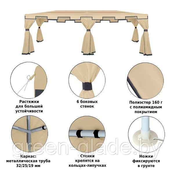 Шатер для свадьбы Green Glade 1048 3х6х2,5м полиэстер - фото 3 - id-p64626310