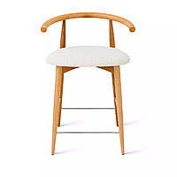 Полубарный стул Fabricius, бук натуральный, шенилл белый