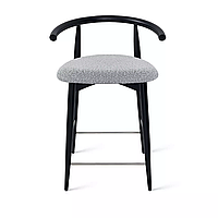 Полубарный стул Fabricius, бук натуральный черная эмаль, шенилл серый