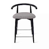 Полубарный стул Fabricius, бук натуральный черная эмаль, шенилл темно-серый