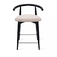 Полубарный стул Fabricius, бук натуральный черная эмаль, шенилл бежевый