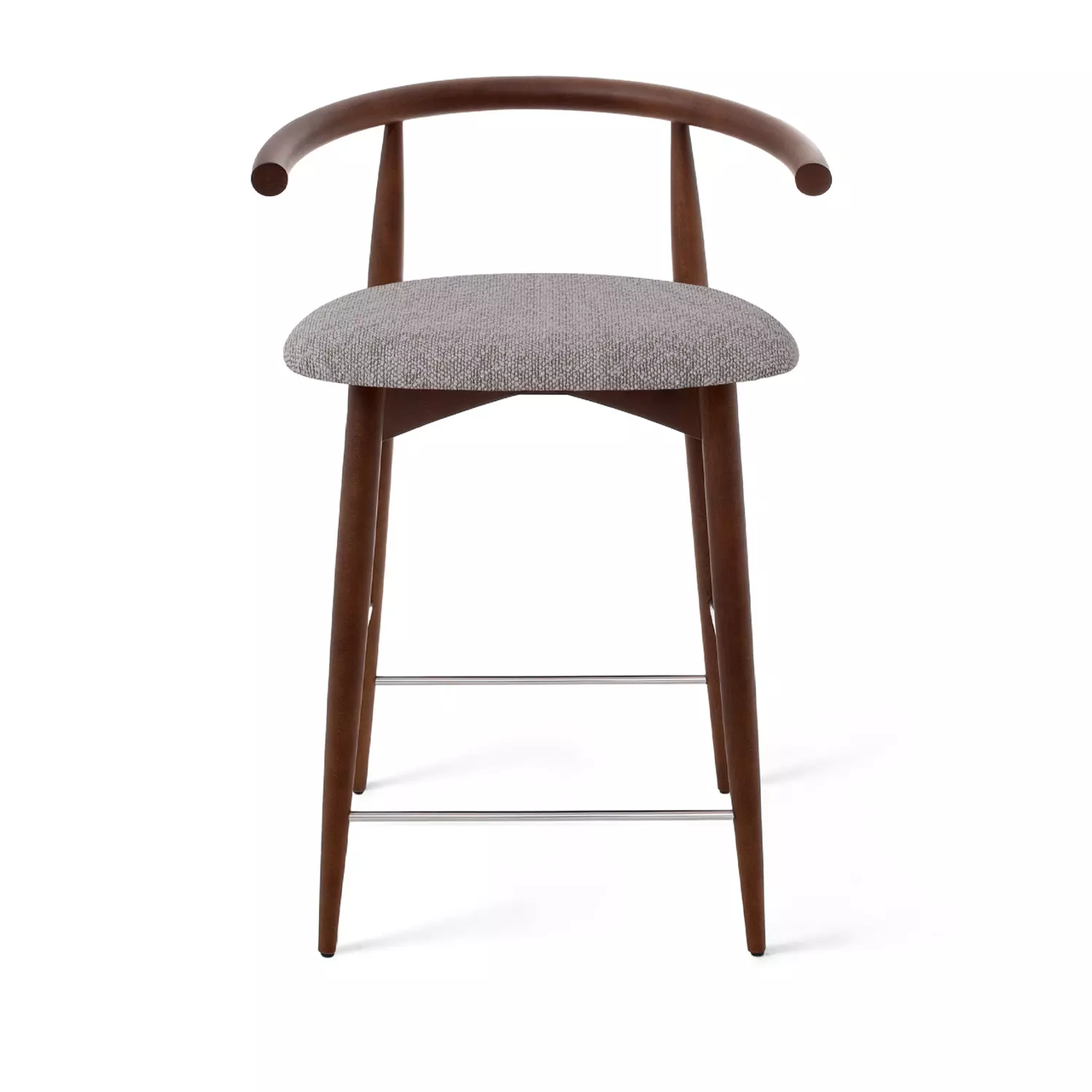 Полубарный стул Fabricius, натуральный бук, тонированный коричневым лаком, шенилл темно-серый - фото 1 - id-p218804269