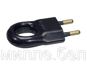 Вилка с кольцом 6А 2Р, пластик, черный (LEGRAND)