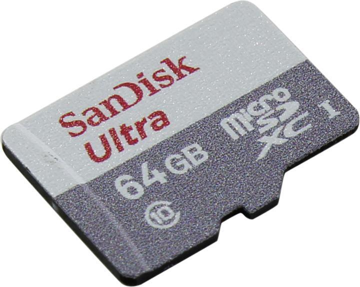 Карта памяти SanDisk Ultra SDSQUNR-064G-GN3MN microSDXC Memory Card 64Gb UHS-I U1 - фото 1 - id-p204487686