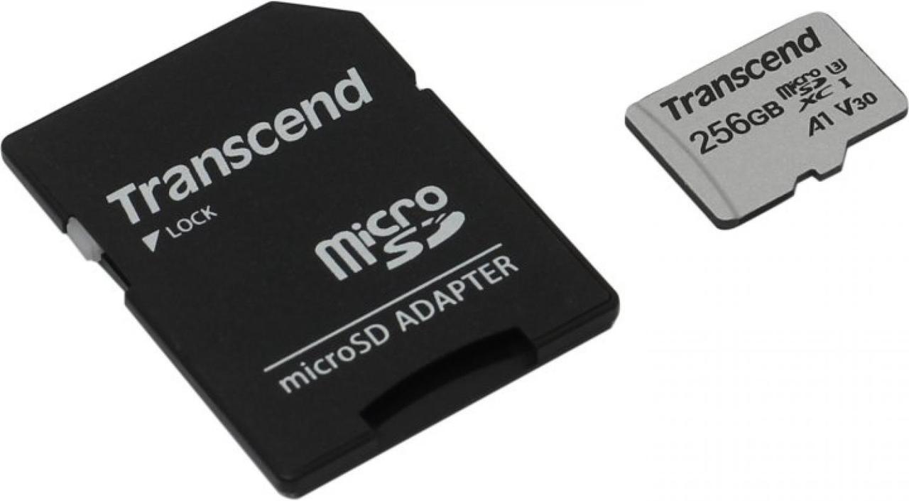 Карта памяти Transcend TS256GUSD300S-A microSDXC Memory Card 256Gb UHS-I U3 V30 + microSD-- SD Adapter - фото 1 - id-p207847788