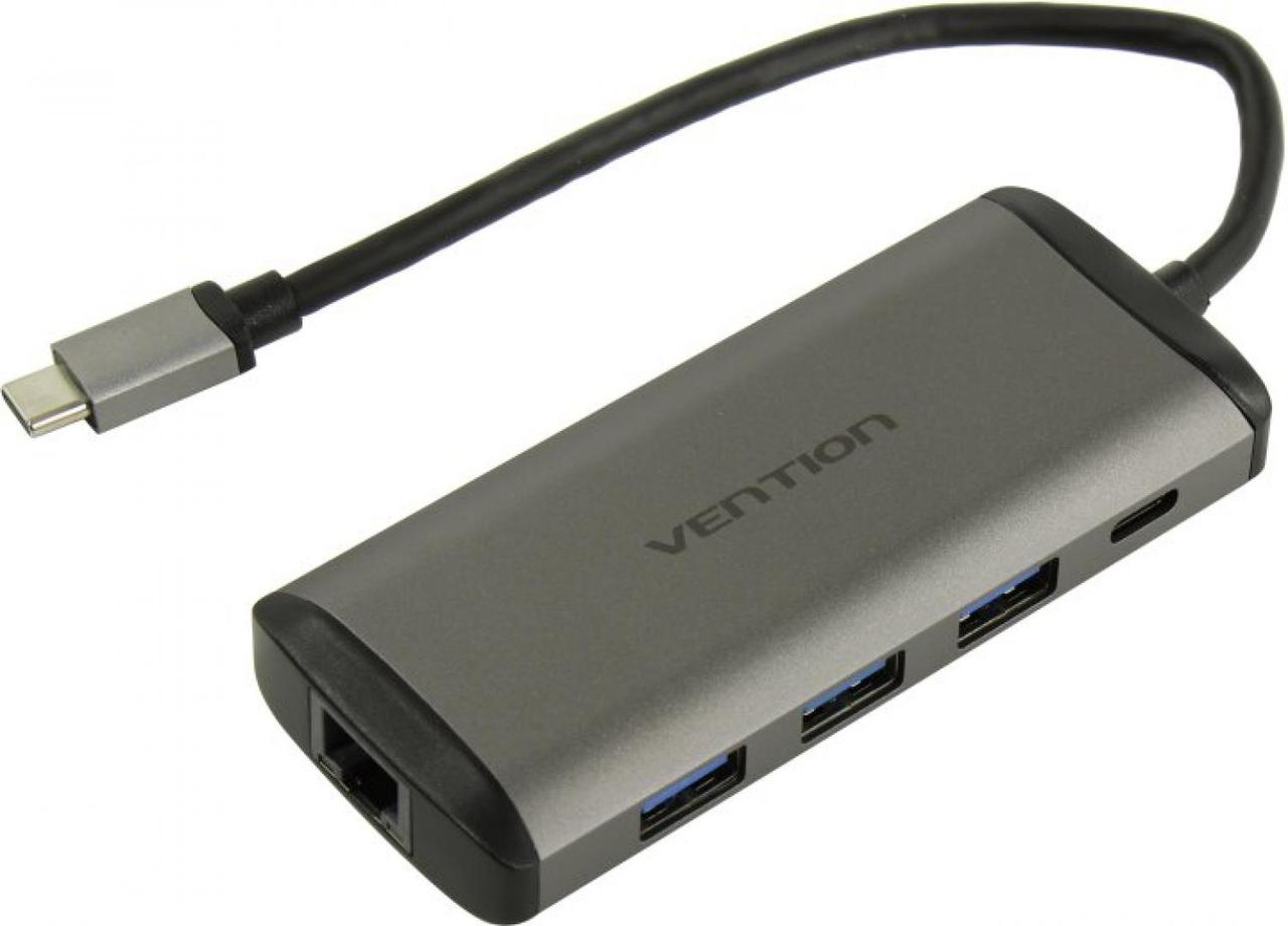 Сетевая карта Vention TGDHB USB3.1 Hub 3 port LAN подкл. USB-C - фото 1 - id-p203914870