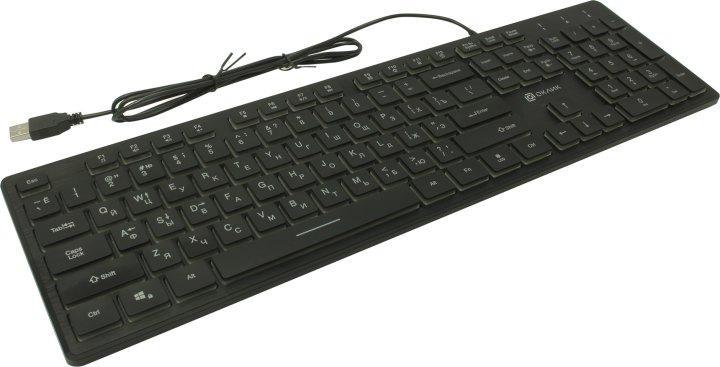 Клавиатура Оклик 550ML черный USB slim Multimedia LED - фото 1 - id-p212713030