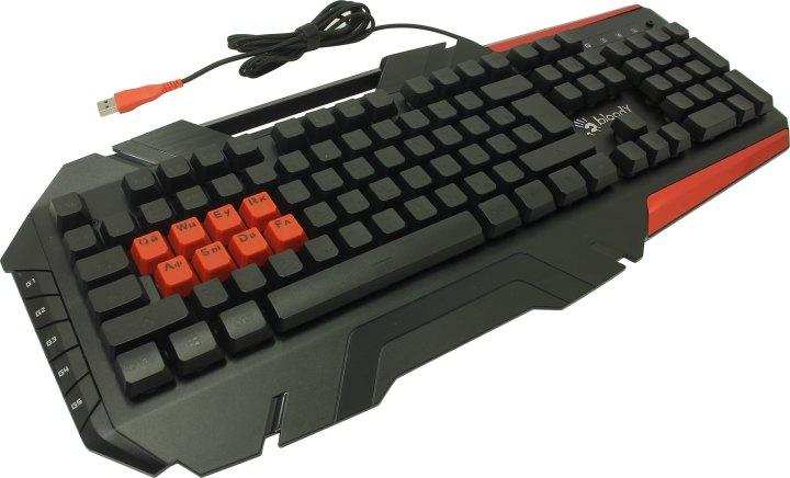 Клавиатура Bloody B3590R Black+Red USB 104КЛ+5КЛ М/Мед, подсветка клавиш - фото 1 - id-p212729971