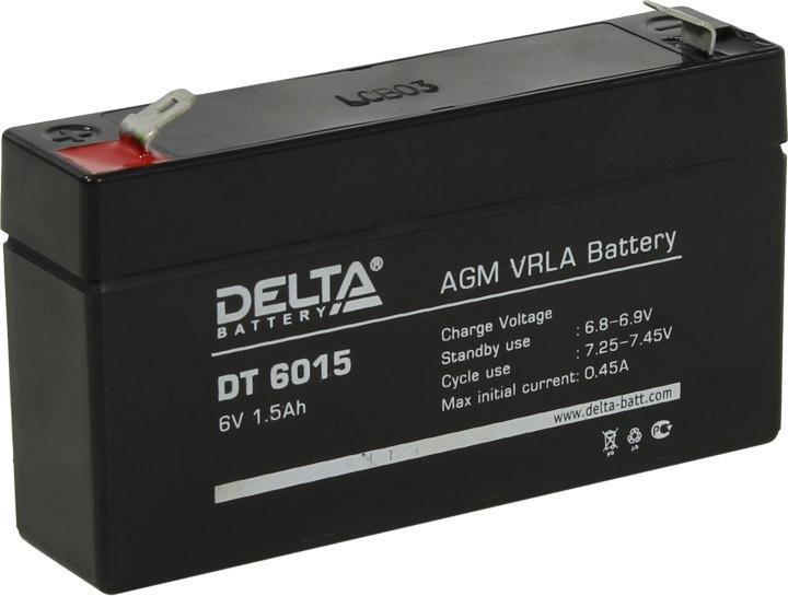 Аккумулятор 6В/1,5Ач для охранно-пожарных систем Delta DT 6015 - фото 1 - id-p218805503