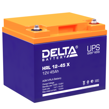 Delta HRL 12-45 X (45А\ч, 12В) свинцово- кислотный аккумулятор - фото 1 - id-p218805046