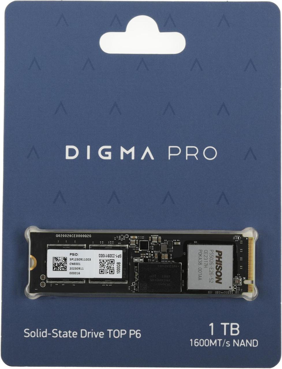 Накопитель SSD Digma PCIe 5.0 x4 1TB DGPST5001TP6T6 Pro Top P6 M.2 2280 - фото 1 - id-p218810975