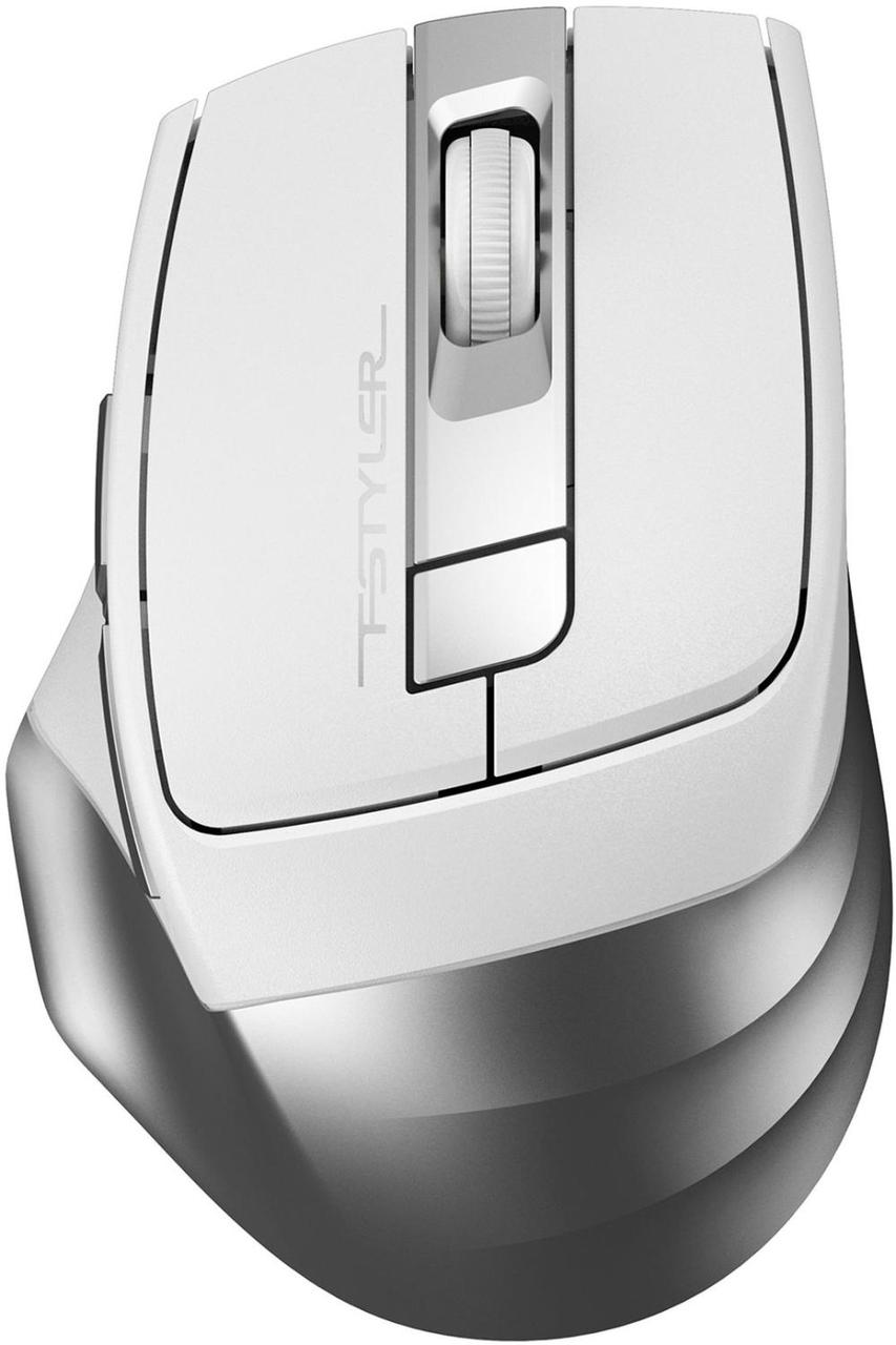 Мышь A4Tech Fstyler FG35S серебристый/белый оптическая (2000dpi) silent беспроводная USB (6but) - фото 1 - id-p218809971