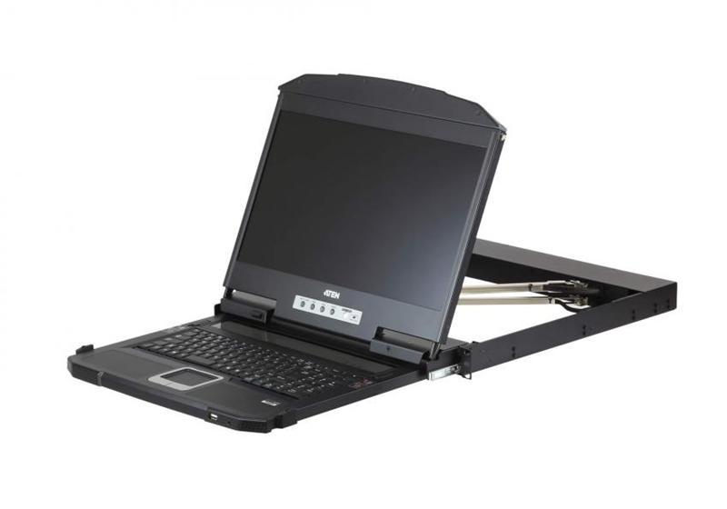 Квм консоль ATEN 18.5" Ultra Short Depth Dual Rail WideScreen LCD Console (USB, HDMI / DVI / VGA, 1920x1080) - фото 1 - id-p218811677