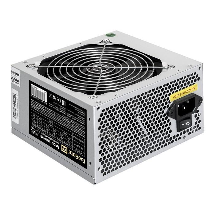 Блок питания 550W ExeGate UN550 (ATX, PC, 12cm fan, 24pin, 4pin, PCIe, 3xSATA, 2xIDE, FDD, кабель 220V в - фото 1 - id-p218805427