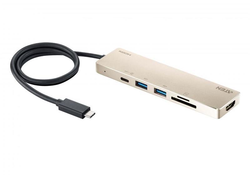 ATEN UH3239-AT 1 разъём hdmi м-м на выноске 25,4 см, 1 разъём rj-45 м м на кабеле cat 5e USB-C Multiport Mini - фото 1 - id-p218811699