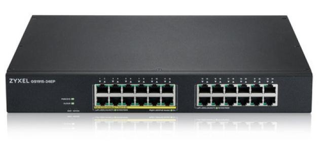 Гибридный Smart L2 коммутатор PoE+ Zyxel NebulaFlex GS1915-24EP, rack 19", 24xGE (12xPoE+), бюджет PoE 130 Вт, - фото 1 - id-p212730714