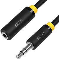 Greenconnect GCR-STM1114-0.5m Удлинитель аудио 0.5m jack 3,5mm/jack 3,5mm черный, желтая окантовка,