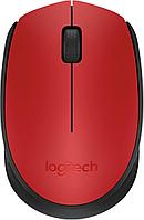 Мышь Logitech M170 красный/черный оптическая (1000dpi) беспроводная USB (2but)