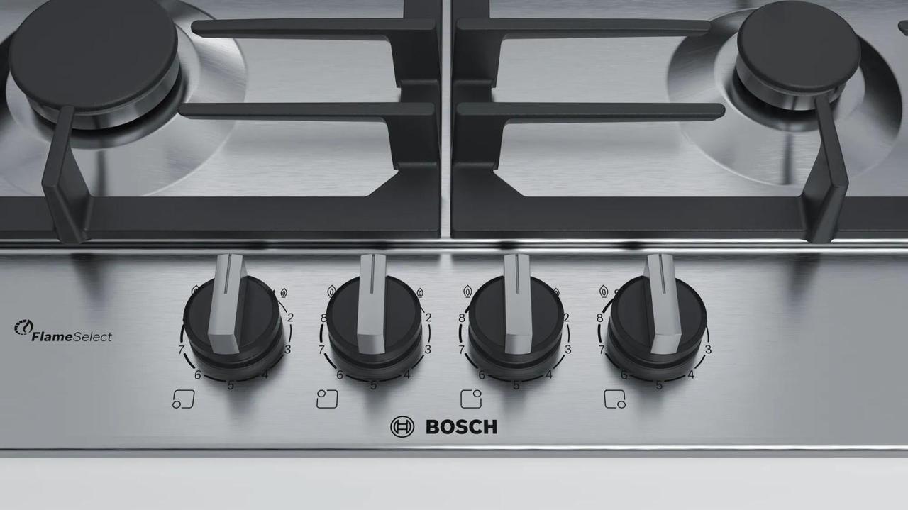 Газовая варочная поверхность Bosch PCP6A5B90M нержавеющая сталь - фото 1 - id-p218807827