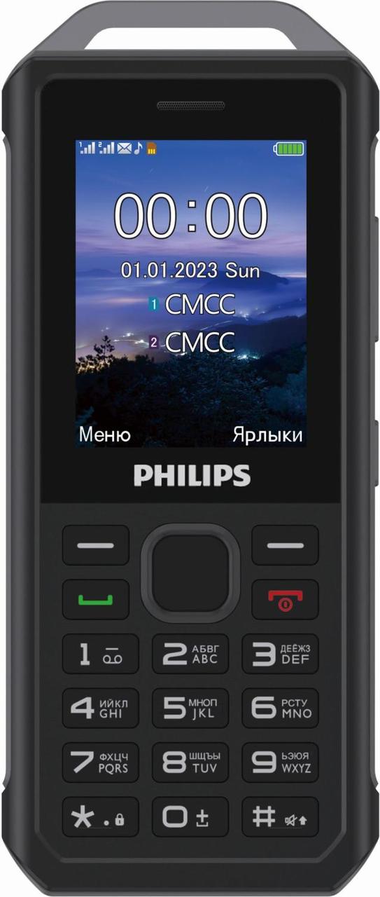 Мобильный телефон Philips E2317 Xenium темно-серый моноблок 2Sim 2.4" 240x320 Nucleus 0.3Mpix GSM900/1800 MP3 - фото 1 - id-p218808155