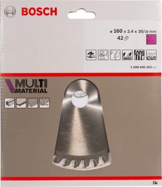 Диск пильный Bosch 2608640503 d 160мм d(посад.) 20мм (циркулярные пилы) (упак.:1шт) - фото 1 - id-p218808897